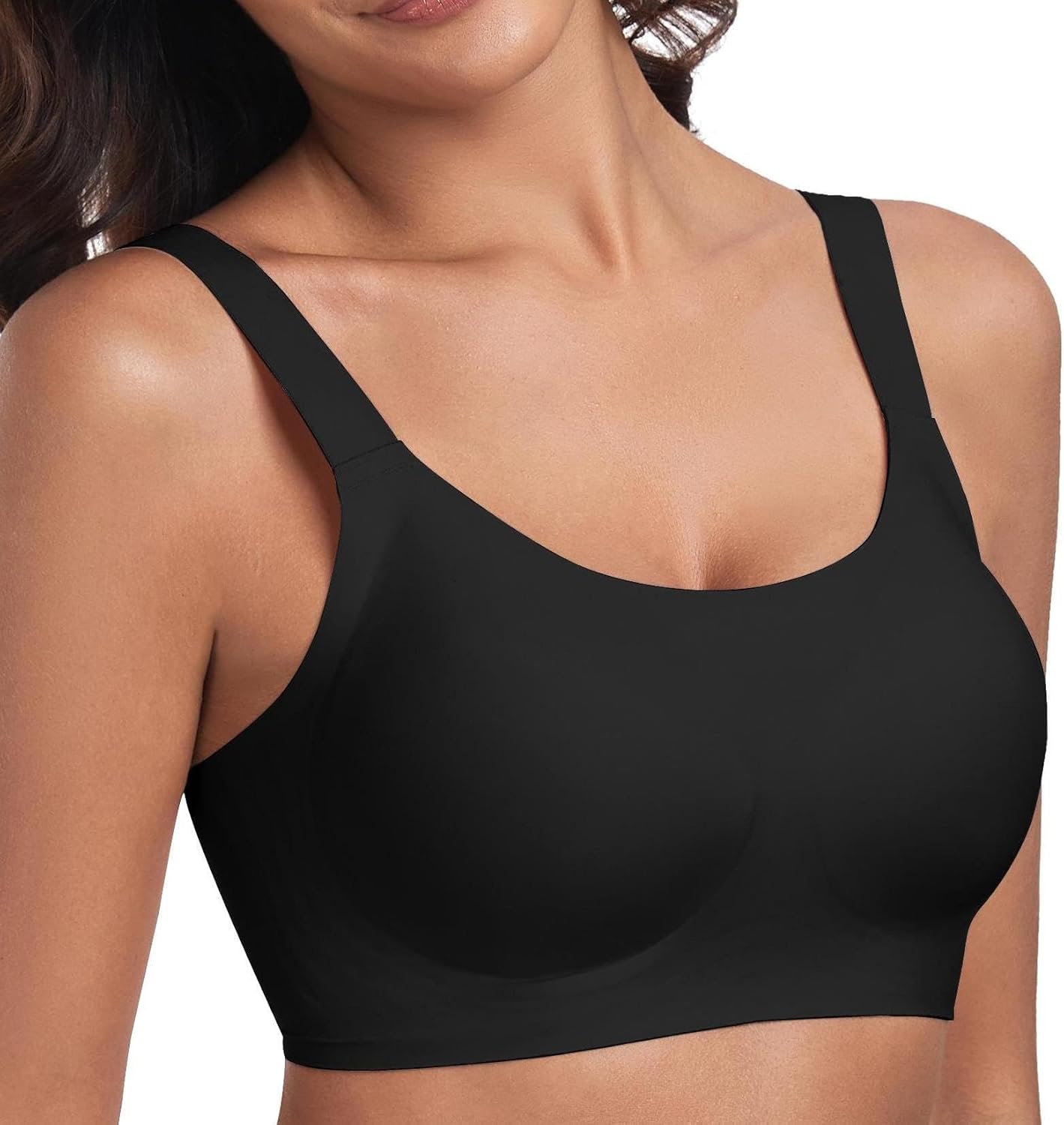 Padded Bra Comfortable Back Fat Smoothing Full Coverage Wireless Support Bra No Underwire Seamless Bralette