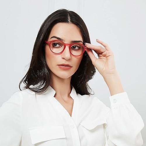 Miniatura 2 de JOOX Gafas de lectura con bloqueo de luz azul para mujer, lectores redondos antirreflejos con bisagra de resorte