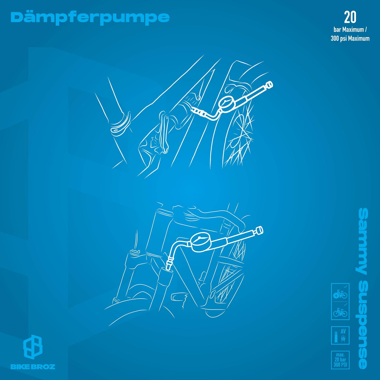 DÄMPFERPUMPE BIKEBROZ, SAMMY SUSPENSE - 3