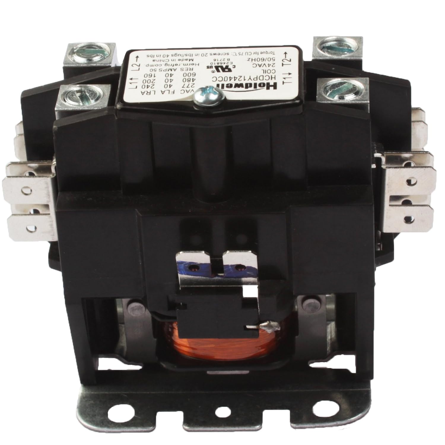 Holdwell 45GG10AJA 1 Pole Normally Open Double Make with shunt 40 Amp 24V Coil Definite Purpose Air Conditioner Contactor