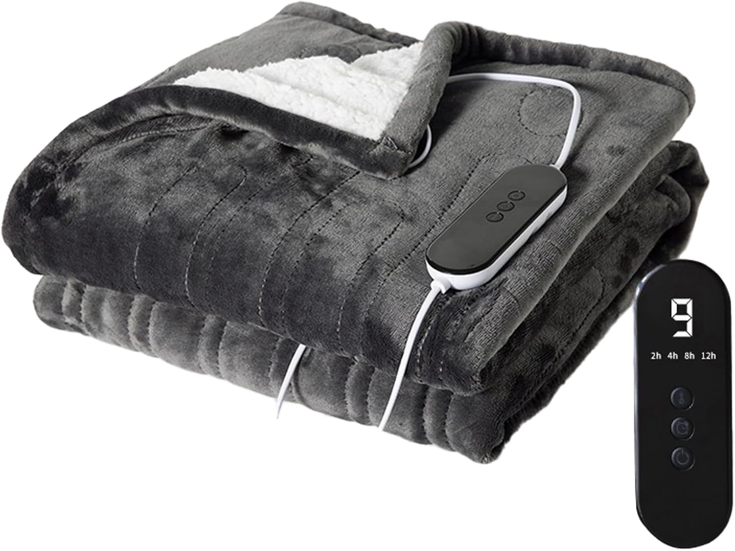 Heated Blanket Throw Electric Throw Blanket with 9 Heat Settings & 4-Hour Auto Off Machine Washable Soft Flannel Heating Blanket for Adults,Couch,Sofa (50 * 59.8")