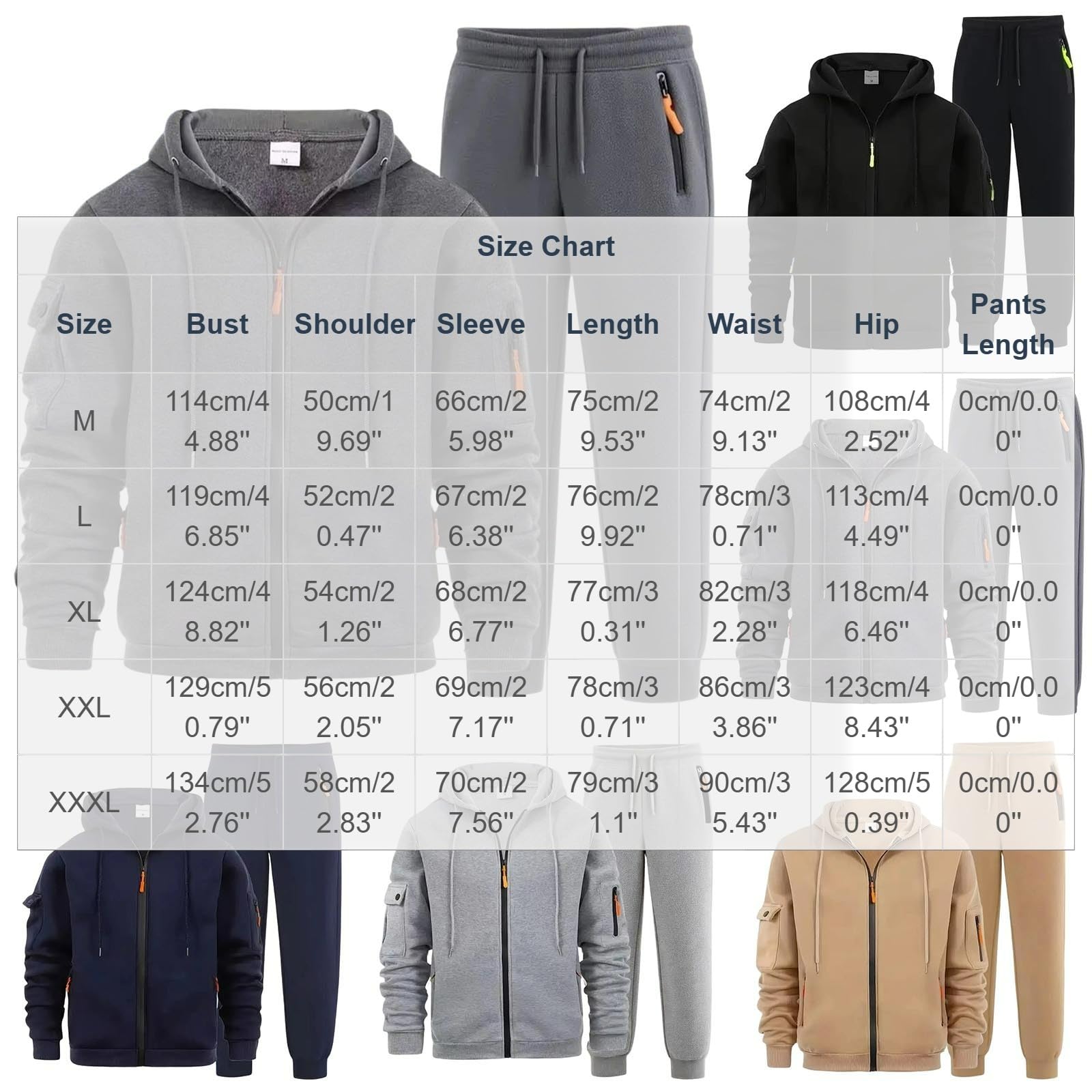 Herren Jogginganzug Trainingsanzug Sportanzug Sweatjacke und Jogginghose Set 2 Teiler Tracksuit Jogging Anzug Set Sport Kleidung Männer Laufanzug Sport Anzug Activewear Casual Hausanzug