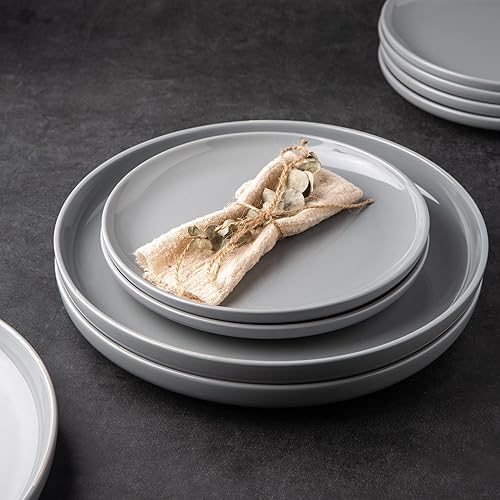 Miniatura 10 de AmorArc Juego de 6 platos de cerámica de 10.5 pulgadas para cocina, juego de platos de vajilla, apto para microondas, lavavajillas, resistente a los