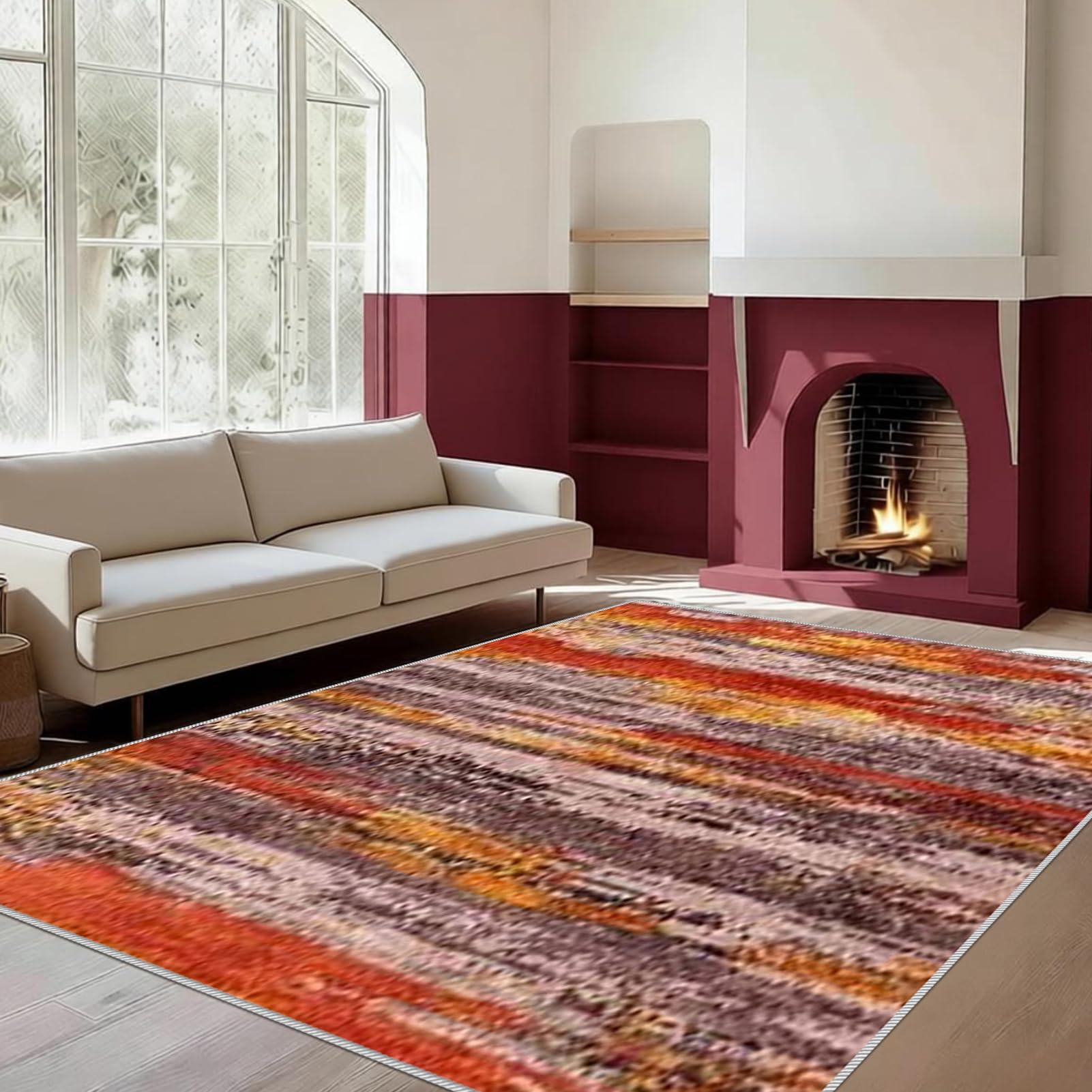 Dywan do salonu, dywaniki do sypialni, 170 x 220 cm mata kuchenna antypoślizgowa zmywalna, dywany salon sypialnia kuchnia jadalnia duży dywan z krótkim włosiem dywan do jadalni