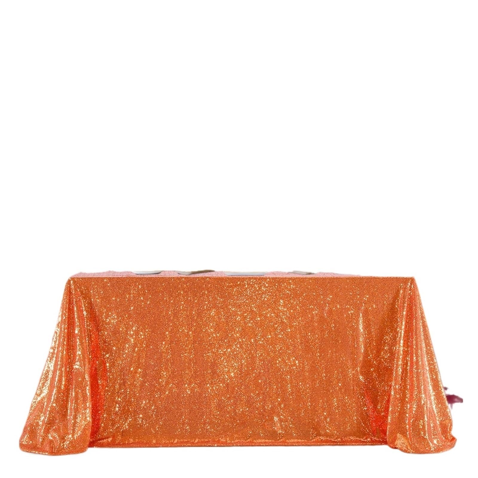 L6NqIAG Sequin Tablecloth Sequin Tablecloth Seamless Table Cover Overlay Birthday Party Supplies Shimmer for Bridal Shower Decoration(Orange,130X180cm)