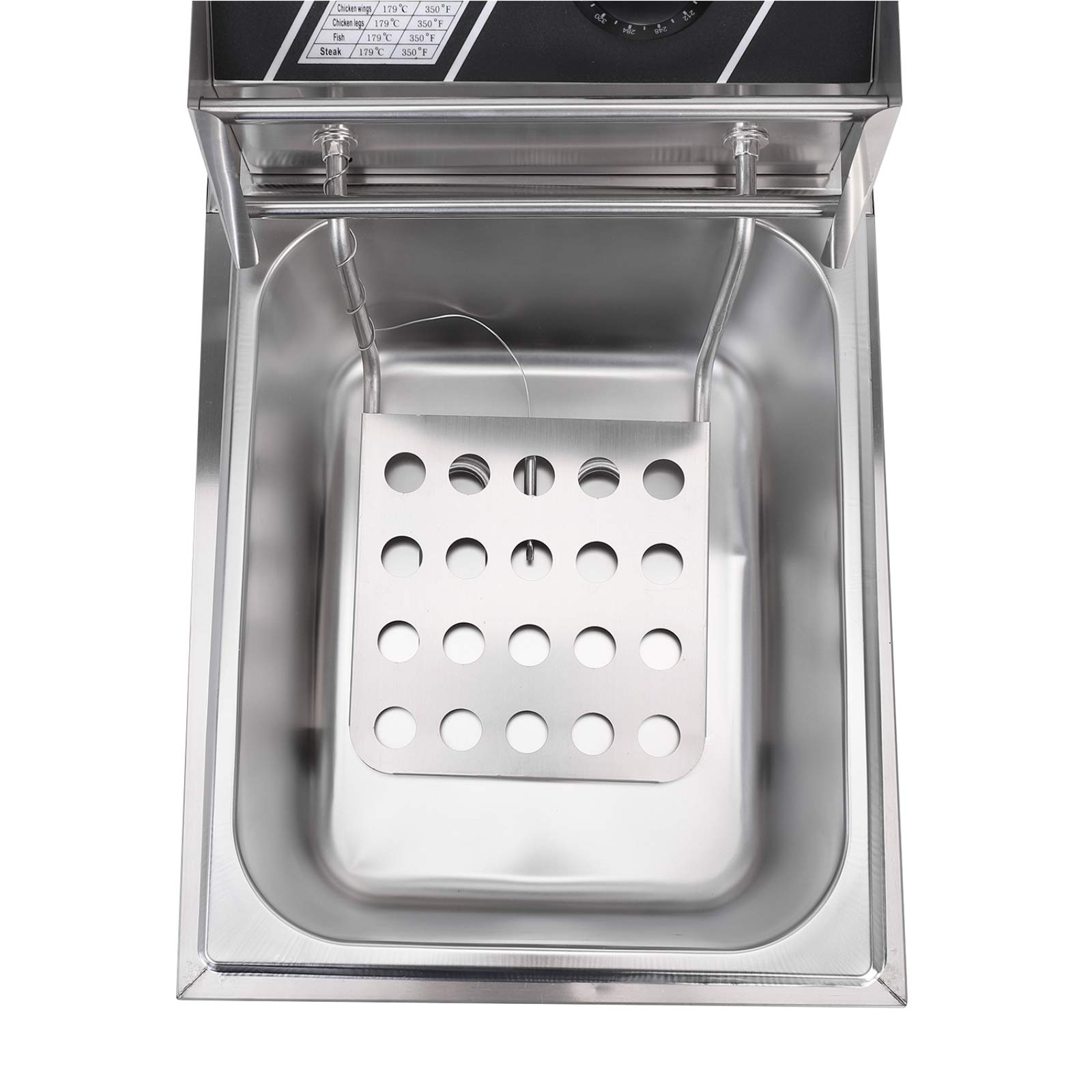 Friggitrice elettrica da 10,8 l con cestello e coperchio, friggitrice da cucina industriale in acciaio inox da 11,4 QT, per patatine fritte, ciambelle e altro, 220-240 V 2500 W