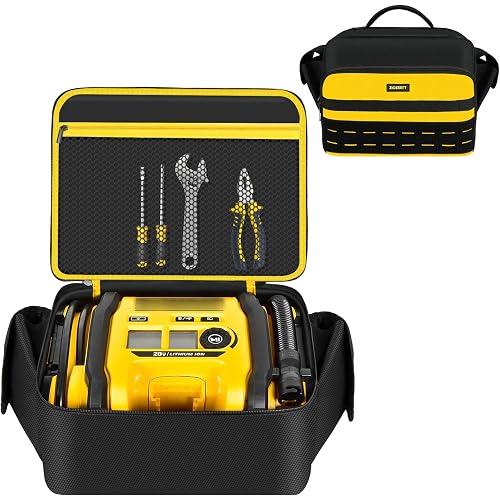 Air Compressor Bag Compatible with DEWALT 20V Max Tire Inflator (DCC020IB), Portable Inflator Case Compatible with DEWALT Cordless Tools and Battery Pack,Black (Bag Only)