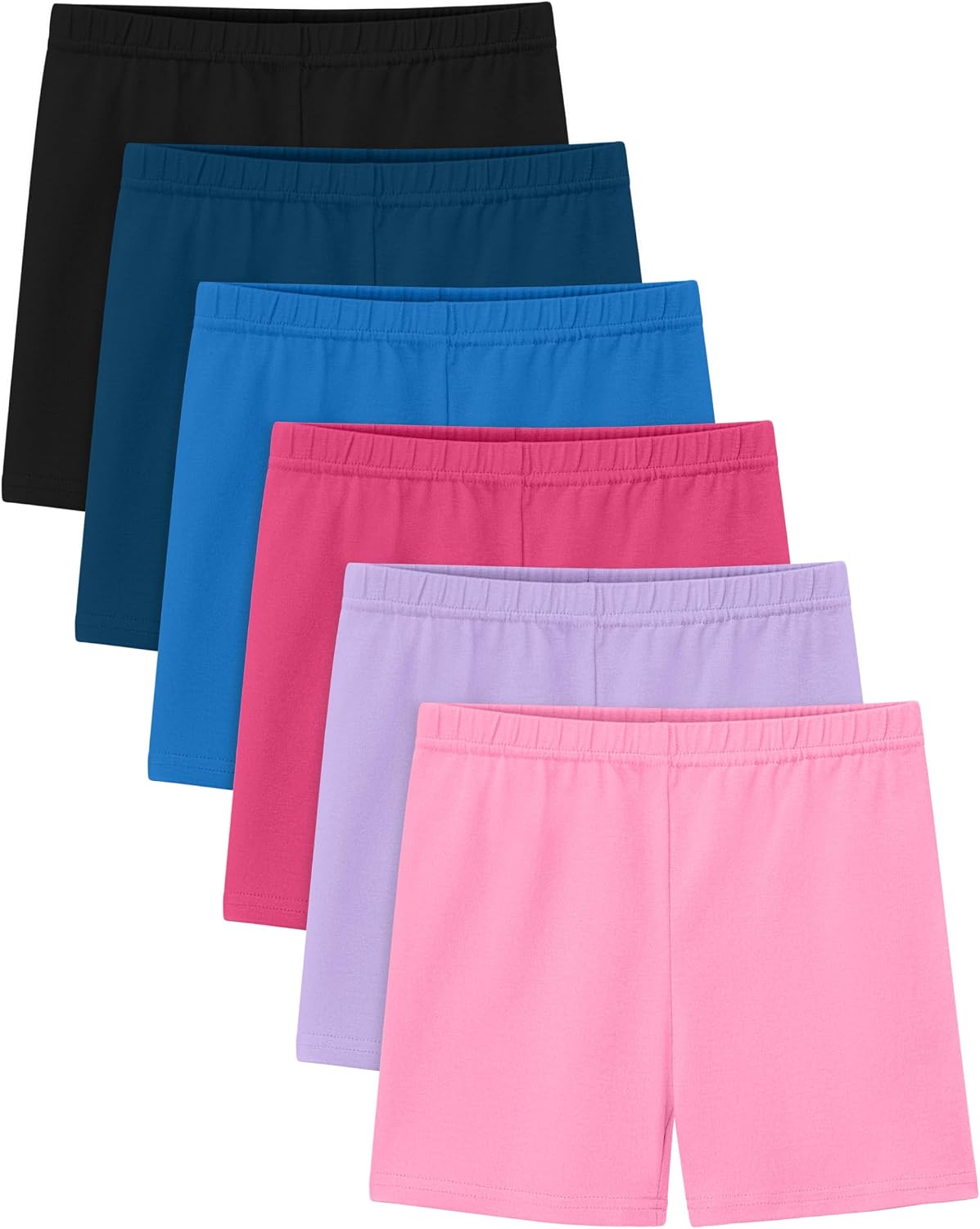 Ruisita 6 Pack Girls Cotton Biker Cartwheel Shorts Kids Safety Under Dress Dance Shorts
