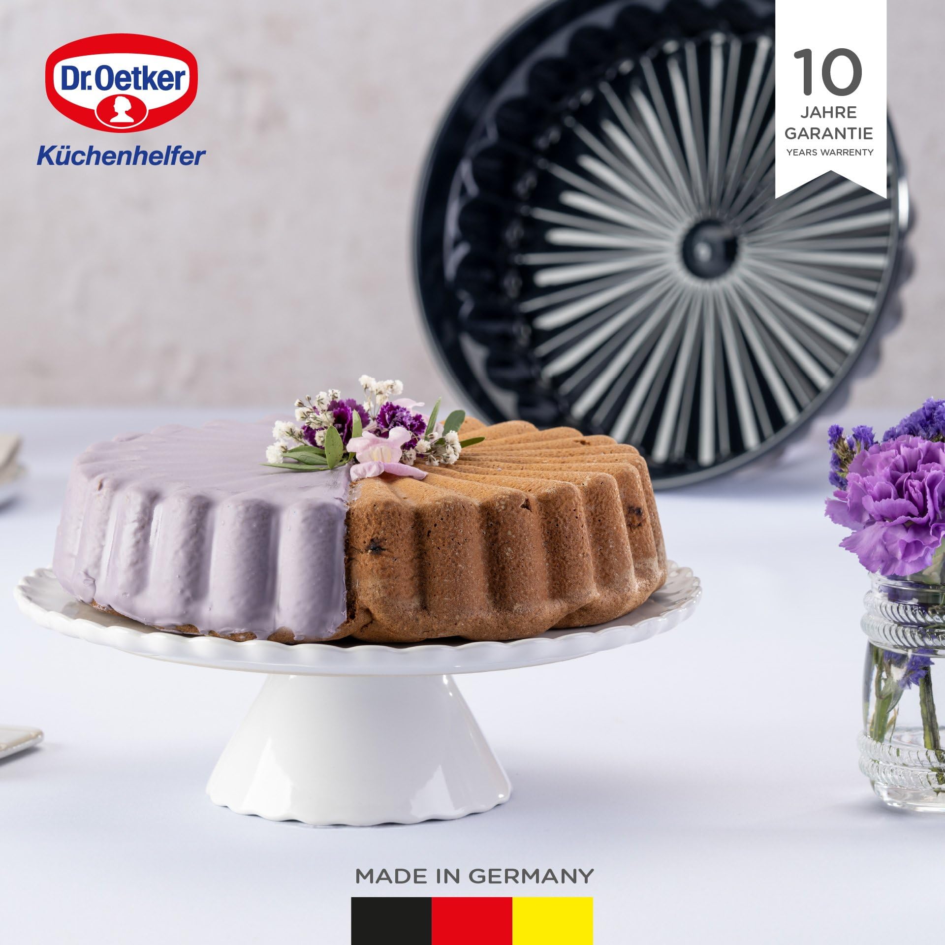 Dr. Oetker Forma do pieczenia Charlotten Back-Liebe emalia Ø 28 cm – wysokiej jakości emaliowana powłoka, odporna na przecięcia i zarysowania, oceaniczna, nadaje się do mycia w zmywarce, forma do