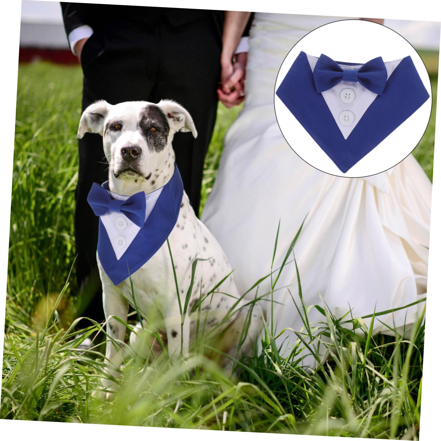 VICASKY 4 Pièces Bandana Chien Mariage Bleu XS Élégant pour Costume Animal Accessoire Fête Photo Protège Cou Propre et Bandanas pour Chiens