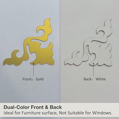 Miniatura 2 de funlife Adhesivos huecos autoadhesivos para esquina de puerta de pared, pequeño plástico dorado con parte trasera adhesiva para decoración de pared