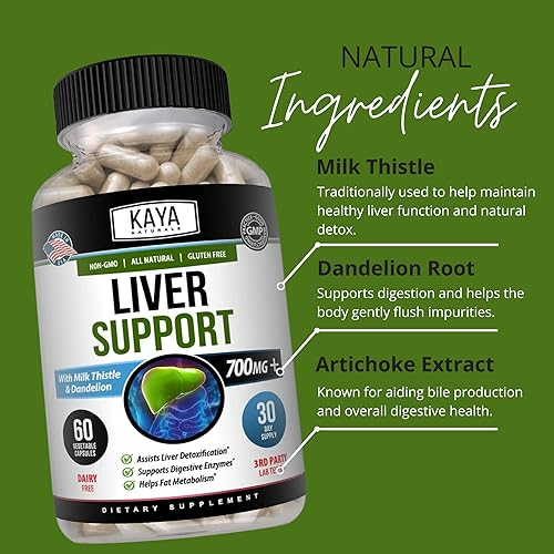 Miniatura 5 de Kaya Naturals Liver Cleanse Detox & Repair - Suplemento de cardo mariano - Desintoxicación hepática para mujeres y hombres - Extracto de alcachofa y