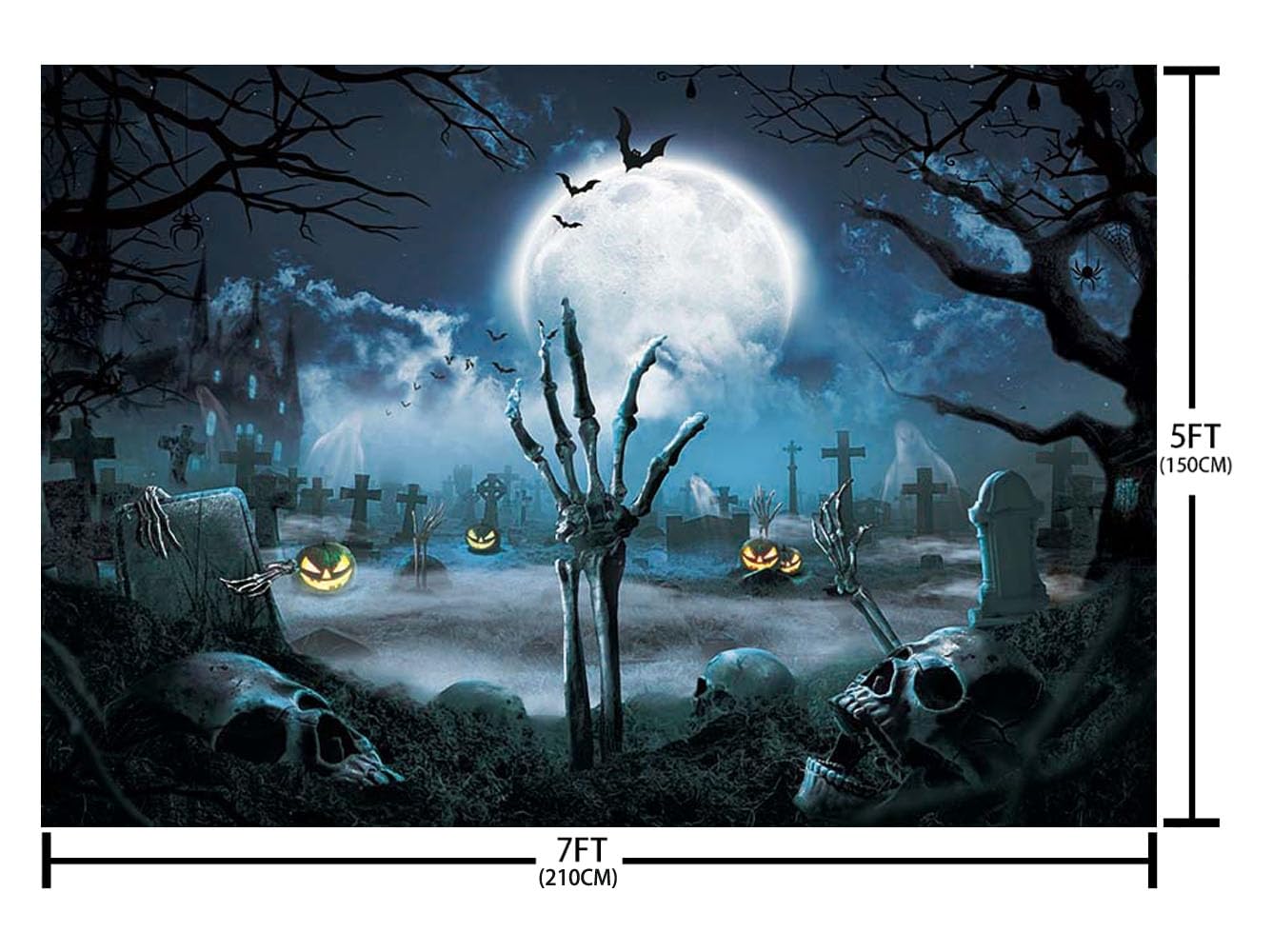 Fondos Navideños Para Fotografia Volante Nocturno De Halloween. Cementerio  Aterrador Y Luna Llena. Fondo Fondo Fotografia Halloween, image size:1337x1000