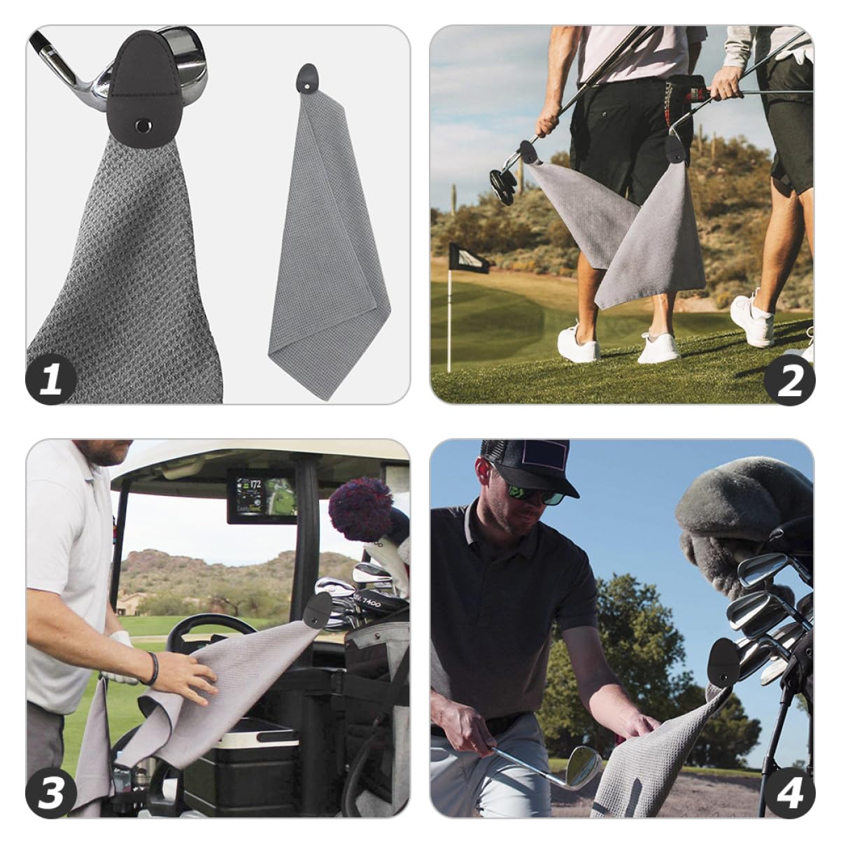 BESPORTBLE Toalla de Golf Fregar Agente de mudanzas Limpiador enfriamiento Toalla Golf Accesorios Golf Bolas de Golf Toalla Microfibra Toalla de de Golf Bolas de Toallas Grey