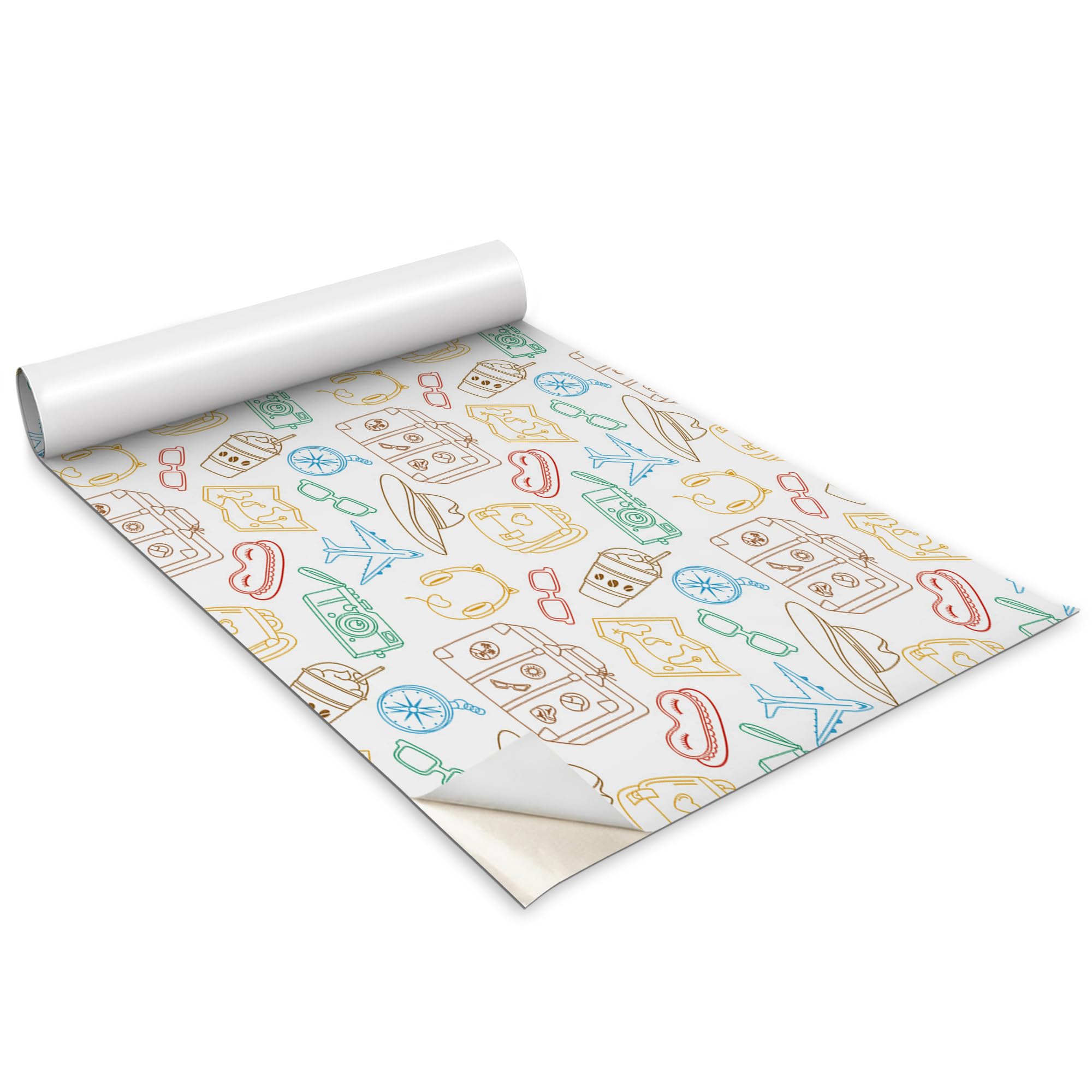 Sticker adhesif pour meuble et cuisine Wallfluent, papier peint rouleau decoratif 100x50cm