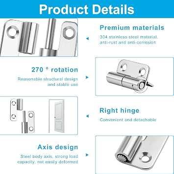 Lift Off Door Hinges 6pcs Detachable Small Slip Joint Flag Hinge for Wood