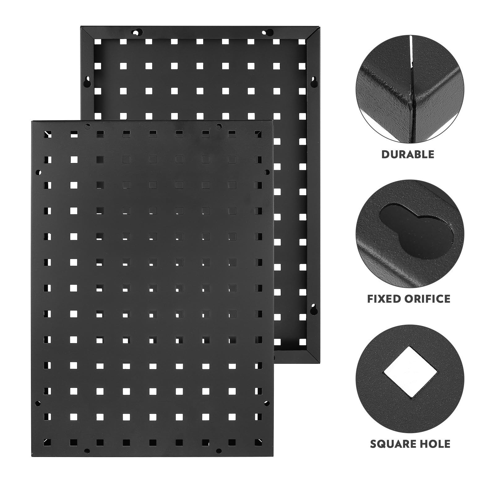 Pannello Forato in Acciaio Nero 20mm per Garage e Muro