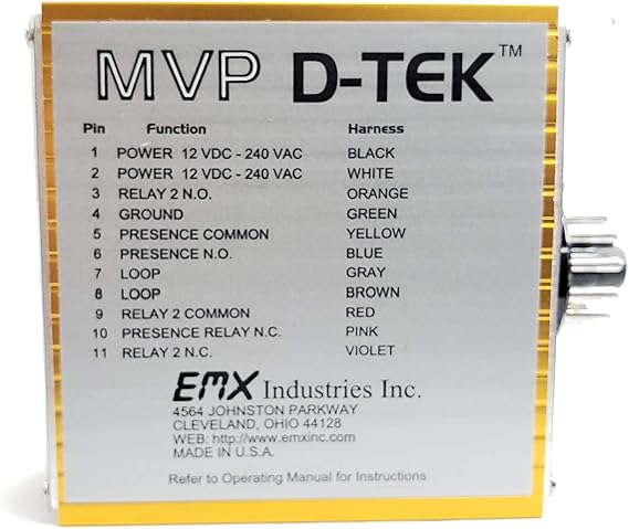 EMX D-TEK MVP Multi Voltage Power Universal Loop Detector