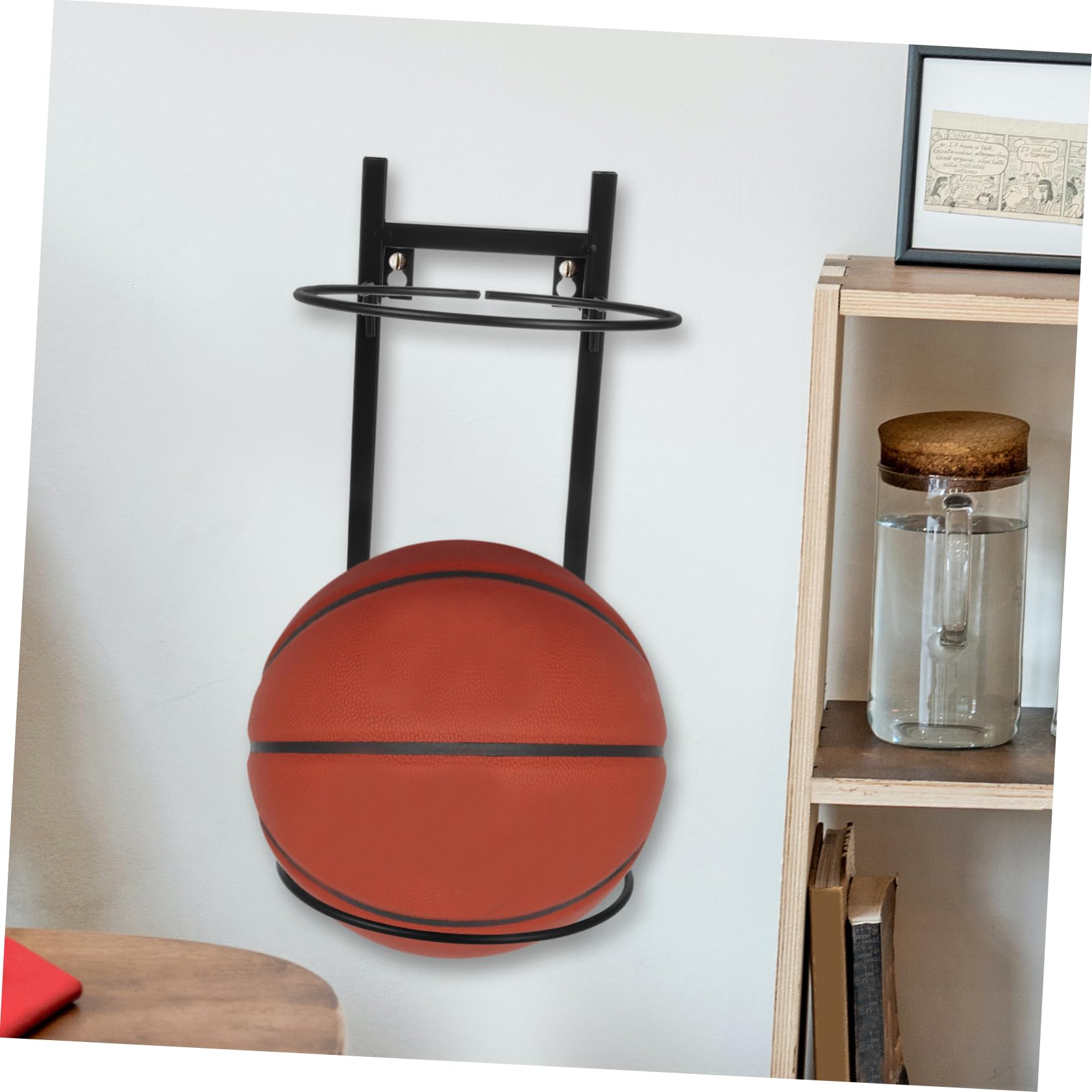 UPKOCH Soporte De Pared para De Baloncesto Béisbol Rugby Fútbol ​​Organizador Deportivo para Garaje Exhibición De Béisbol Soporte De Pared para De Bolos Acero
