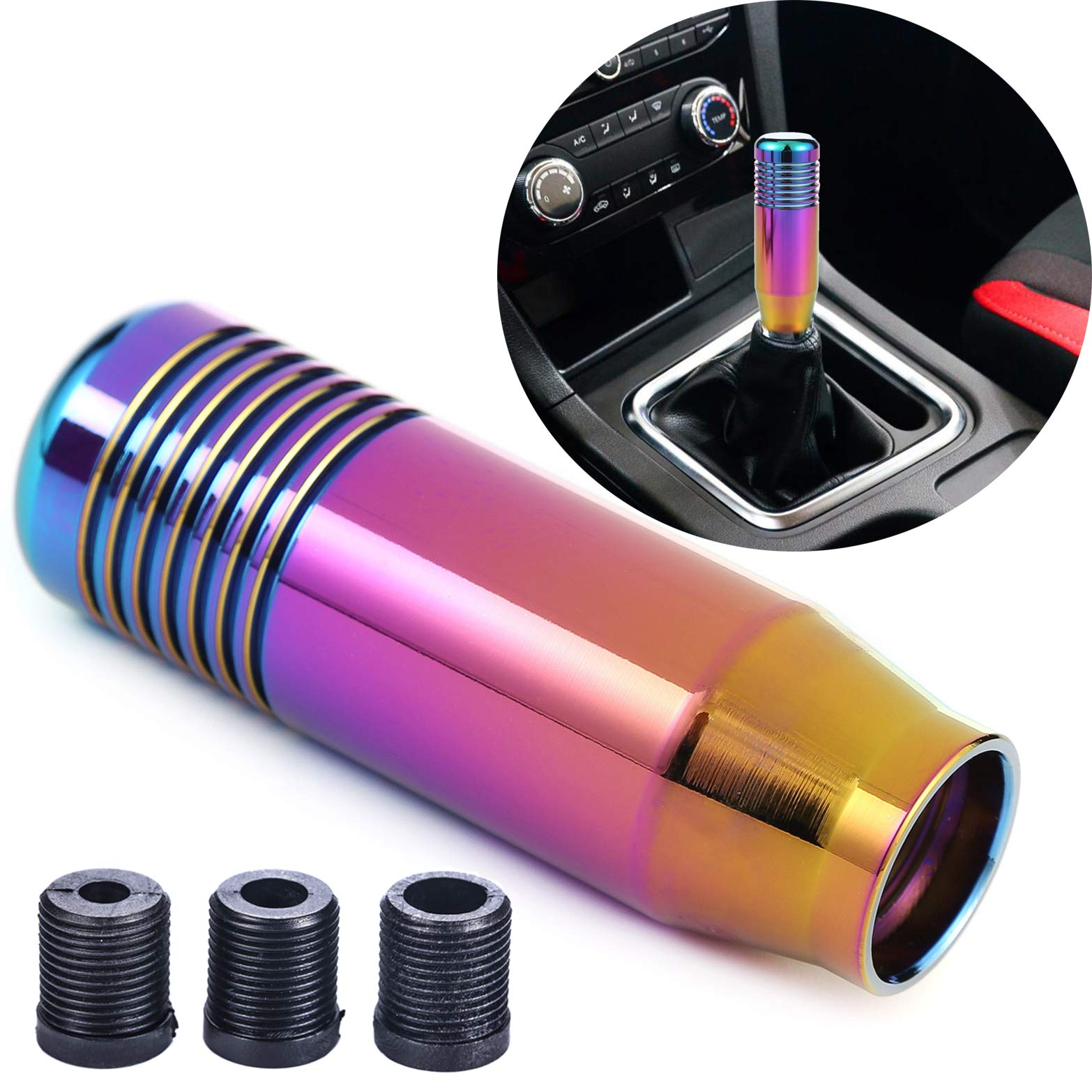 Amazon Co Jp Arenbel 3 35インチ マニュアルギアシフトノブ カーハンドル シフトスティック シフター アクセサリーノブ アルミニウム製 ほとんどのユニバーサルマニュアルオートマチック車に対応 ブラック オレンジ Acn309hh Diy 工具 ガーデン