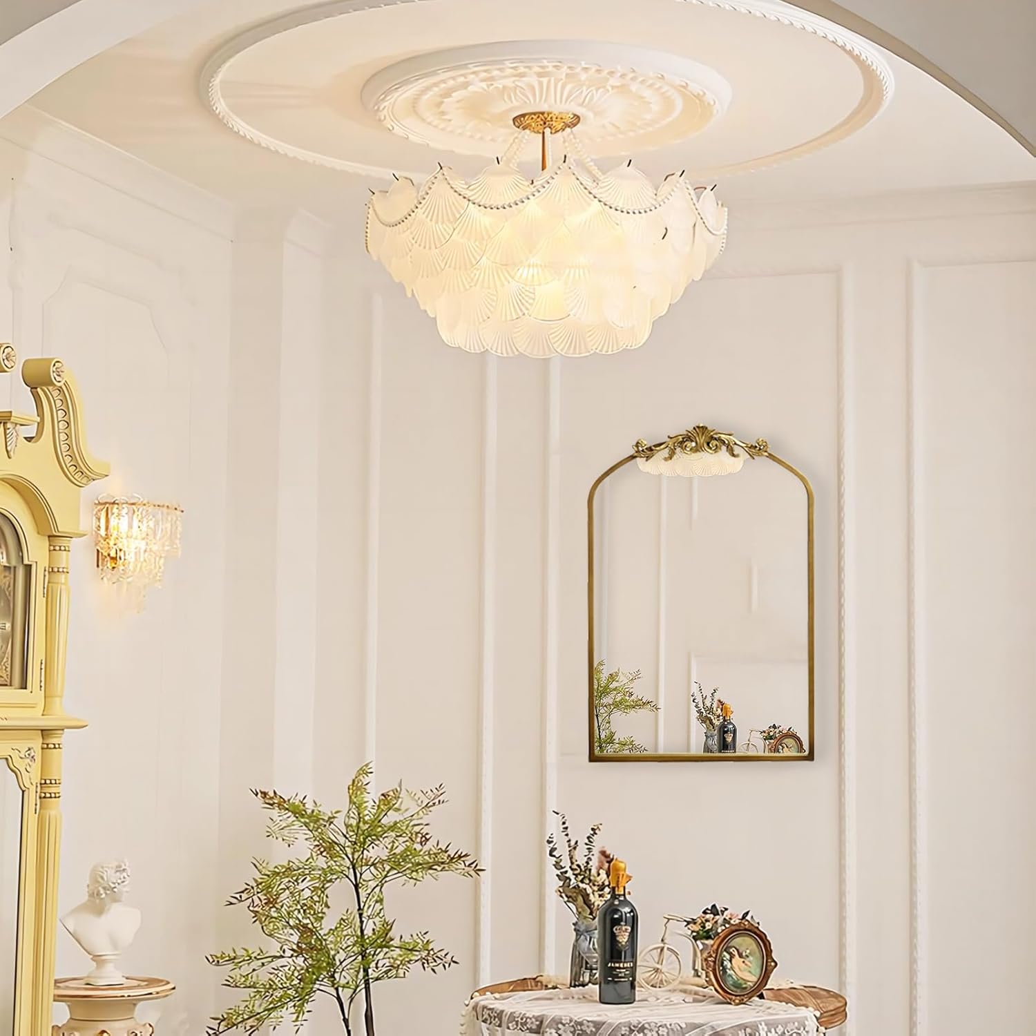 Autdot - Espejo De Pared Para Sala De Estar, Elegante Espejo Decorativo