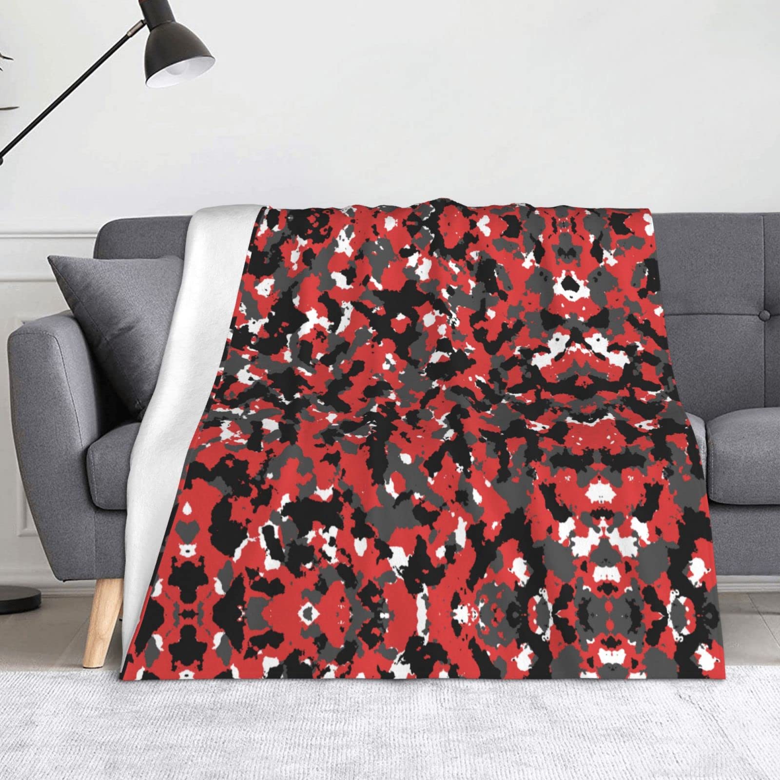 Couverture flanelle super douce style camouflage chic
