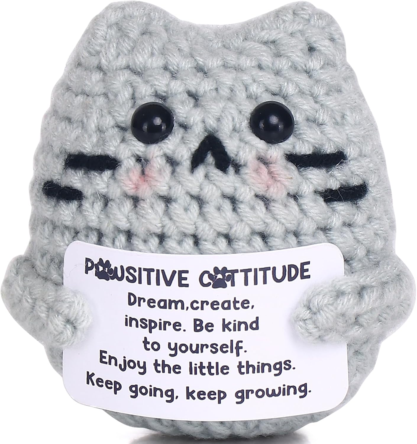 handmade plush positive potato jelly cat - emotional support crochet animals for women, soft jelly emotional support snoop and pickle, cozy companion for people 14+