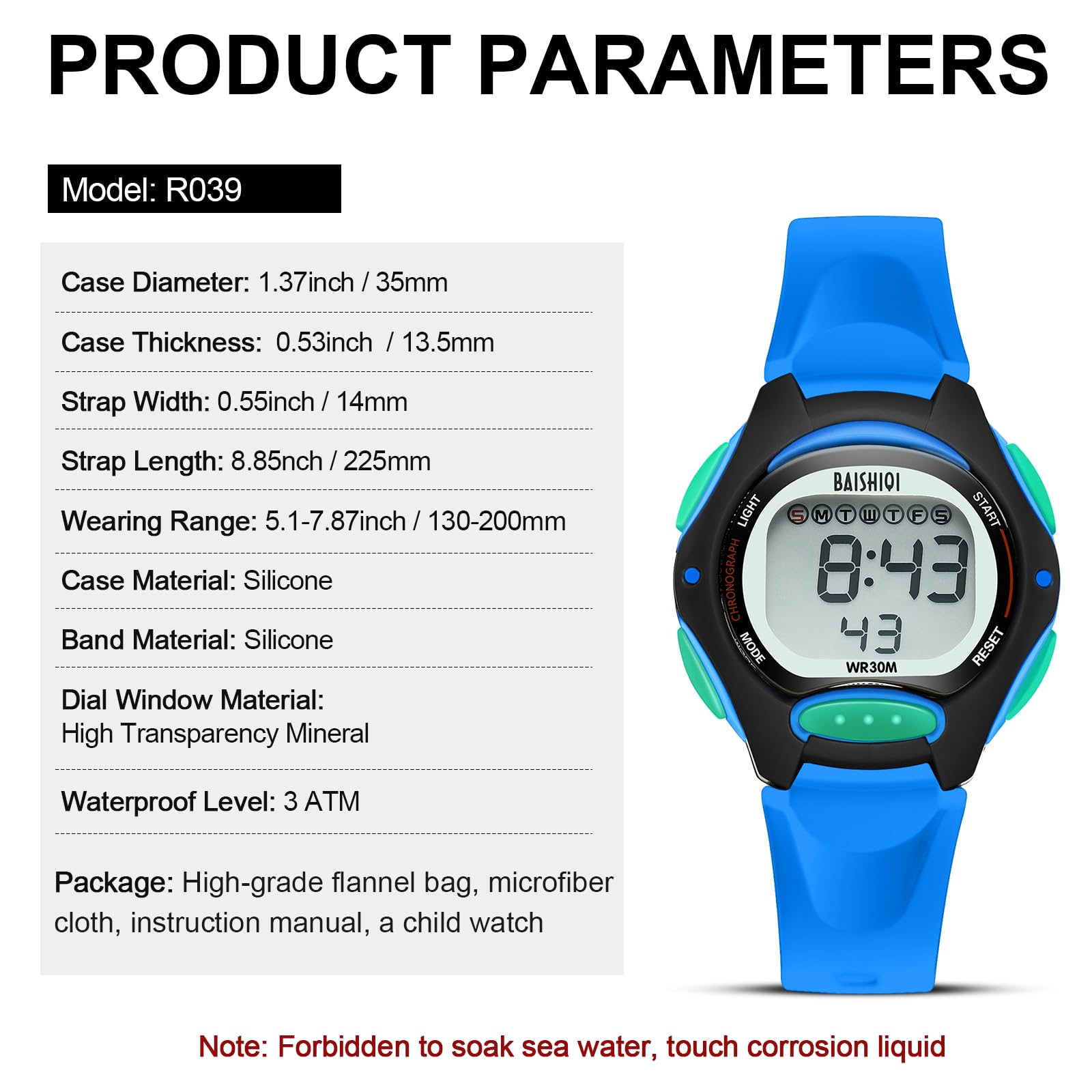 Relojes Digital Niños Niñas Impermeables Multifuncionales Relojes para Niños Deportes Reloj de Pulsera de Banda Suave para Niños con EL Retroiluminación/Alarma/Fecha/CronóMetro