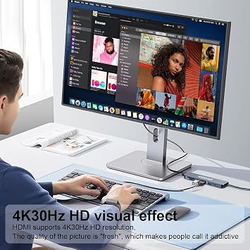 macbook adapter multi port usb c hub multi port adapter macbook usb adapter usb hub usb c 7 in 1 usb dongle 4k hdmi 100w pd usb 3.0 hub with sd card reader usb adapter for macbook air