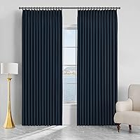 Vista 73 de MAIHER Cortina plisada para oscurecer la habitación, de 108 pulgadas, triple tejido, con aislamiento térmico, ahorro de energía, cortina plisada