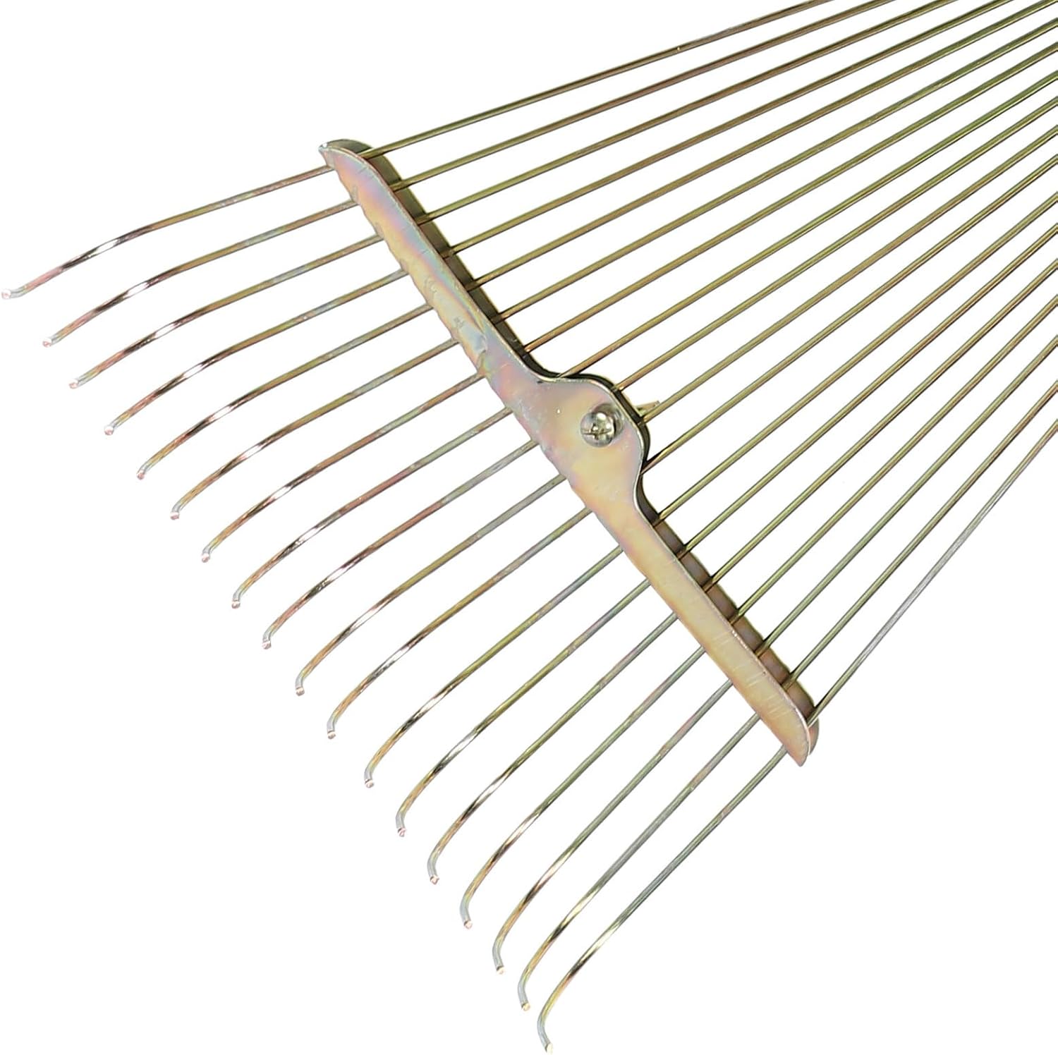Heavy Duty Stainless Steel Garden Rake with 18 Tines, Detachable Handle Multipurpose Lawn Leaf Cleanup Tool for Yard Weeding and Soil Loosening