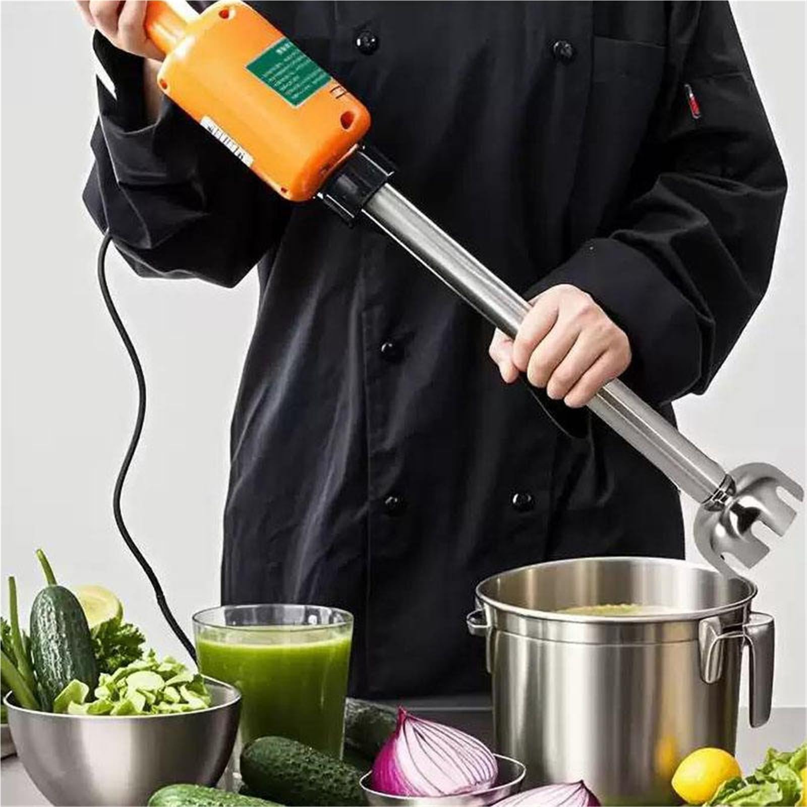 Frullatore a Immersione da 1000 W - Frullatore a Immersione Professionale per Uso intensivo con Asta Lunga 530 mm e velocità variabile Fino a 12000 Giri/min per Cucina e Ristorante. (530mm)