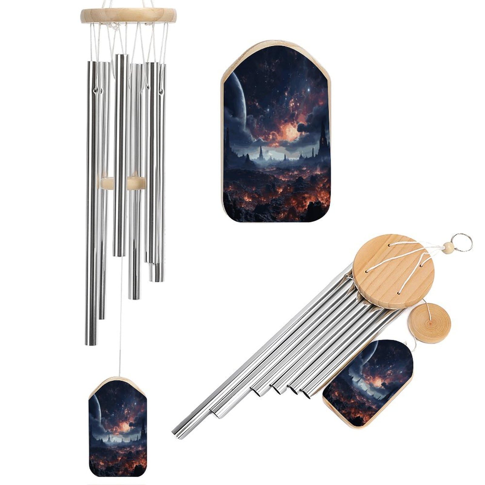 Adfgyerh Style Space Stars Wind Chimes For Outside, Memorial Windchimes Deep Tone Soothing Melodic Tones, Sympathy Wind Chimes For Patio Home Or Garden Decor