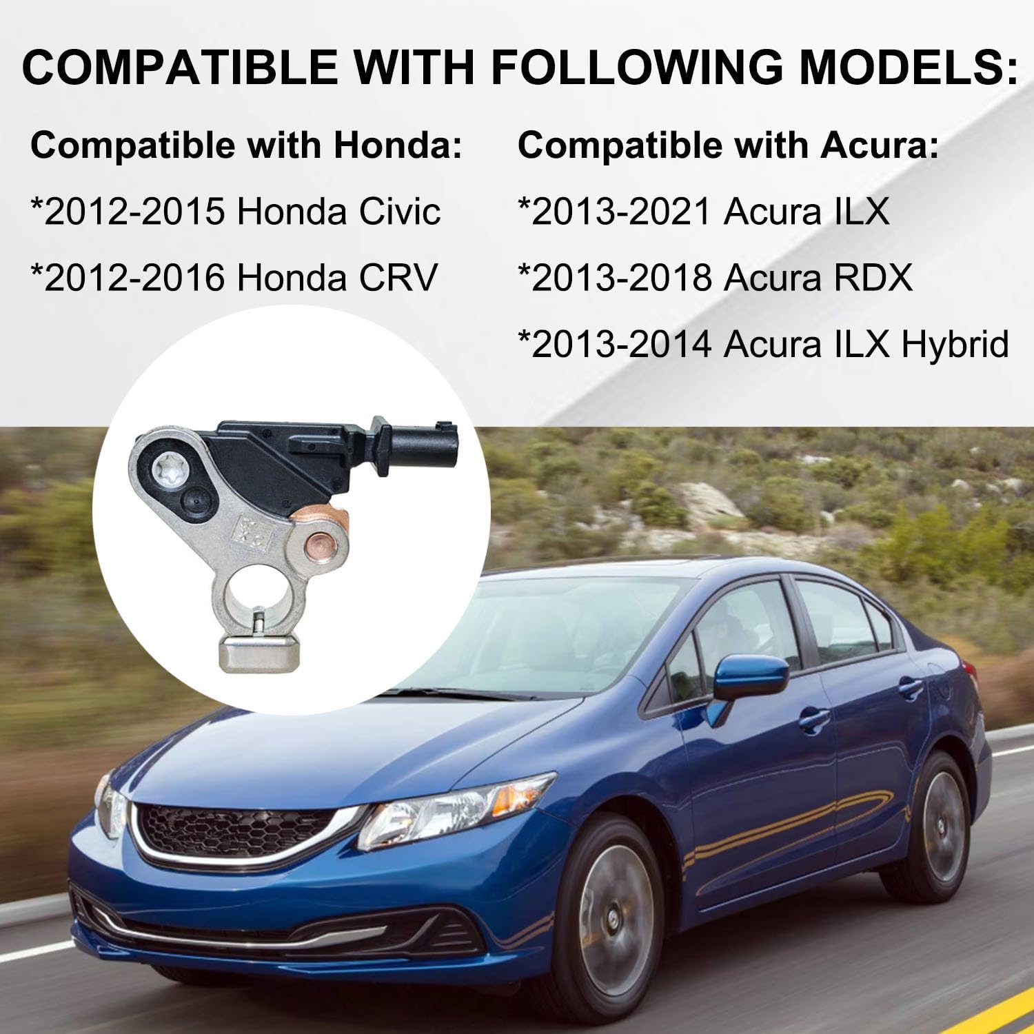 Battery Current Sensor with Connector Pigtail Compatible with 2012-2015 Honda Civic, 2012-2016 Honda Crv/2013-2021 Acura ILX, 2013-2018 Acura RDX - OEM # 38920-TR0-A01, 38920-TR0-A02