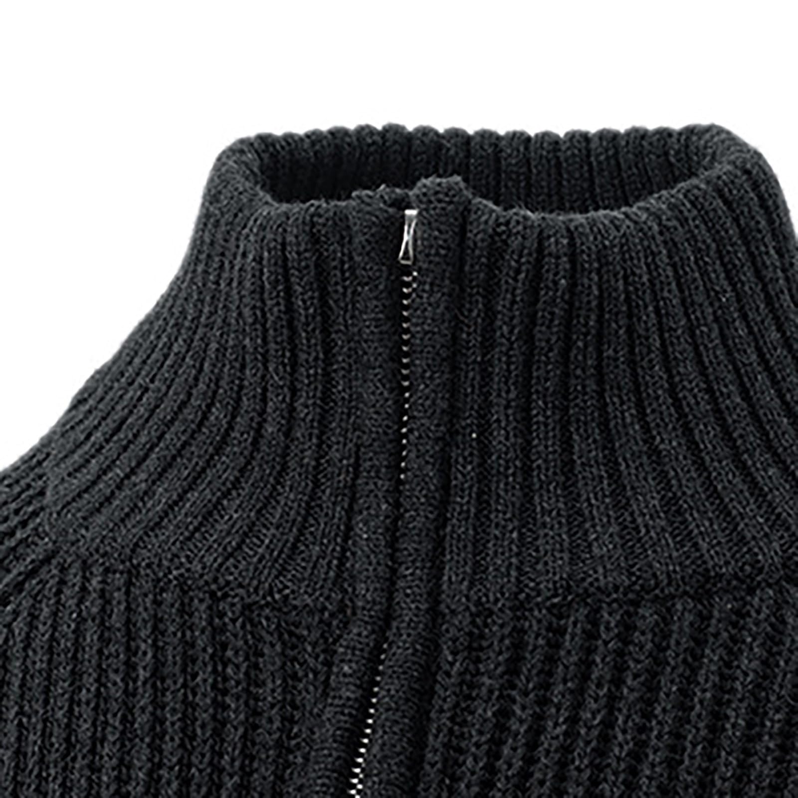 Generisch Jersey de invierno para hombre, color puro, cuello alto, cuello alto, cuello alto, cuello alto, cómodo, jersey de trabajo básico
