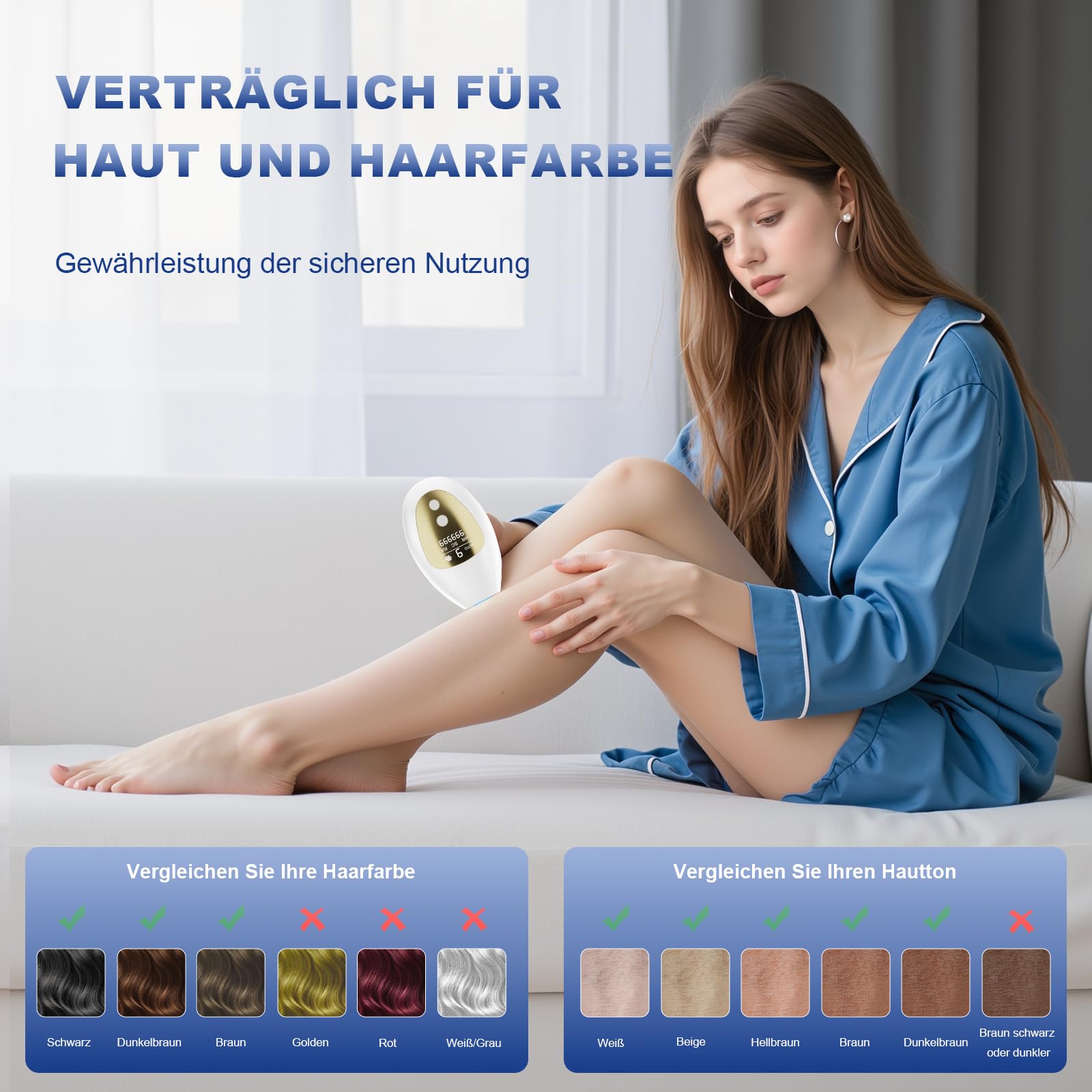 Epilatore Luce Pulsata, IPL con Funzione Ghiaccio, 3 IN 1 21J Indolore Epilatore Laser HR/SC/RA, 9 Livelli di Energia, 2 Modalità, 999,999 Flashes, per Donne e Uomini, Viso, Ascelle, Bikini, Corpo - 5