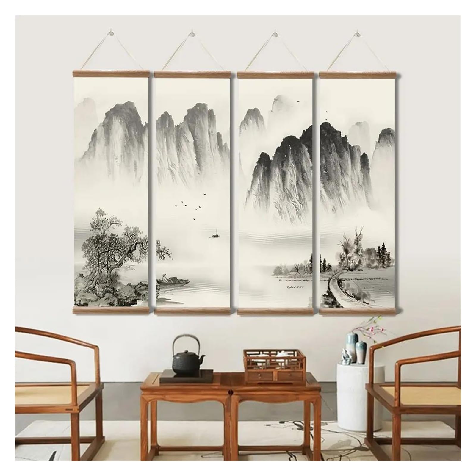 Impression sur toile XENITE peinture paysage encre de Chine affiches salon
