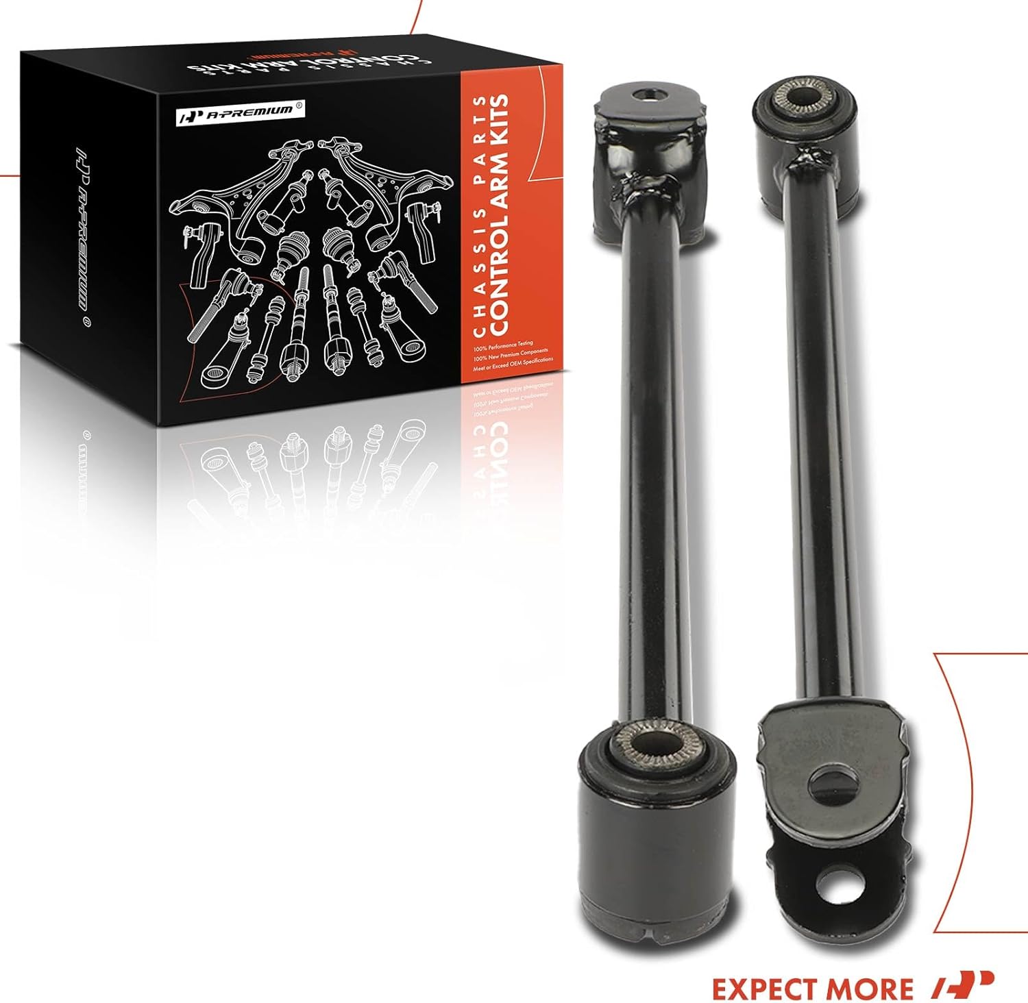 A-Premium 2 x Rear Lower Rearward Control Arm, Compatible with Toyota Highlander 2008-2013, Venza 2009-2016, AWD Only, 398mm