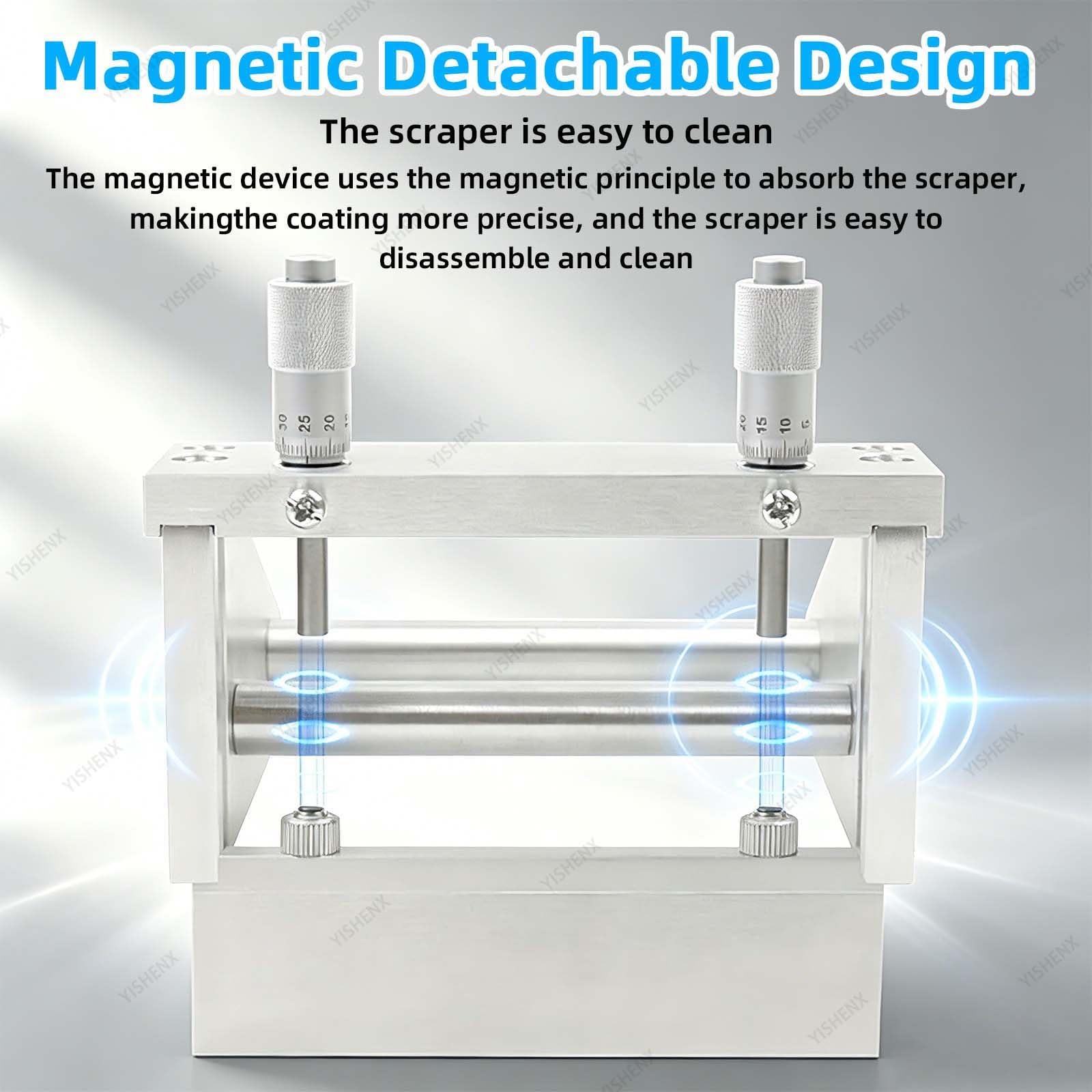 Aplicador De Recubrimiento De Película Para Laboratorio, Raspador Profesional, Diseño Magnético, Ajustable De 0 a 3500 μm, Precisión De ±10 μm, Para Recubrimiento De Placas De Vidrio Y Metal(250mm)