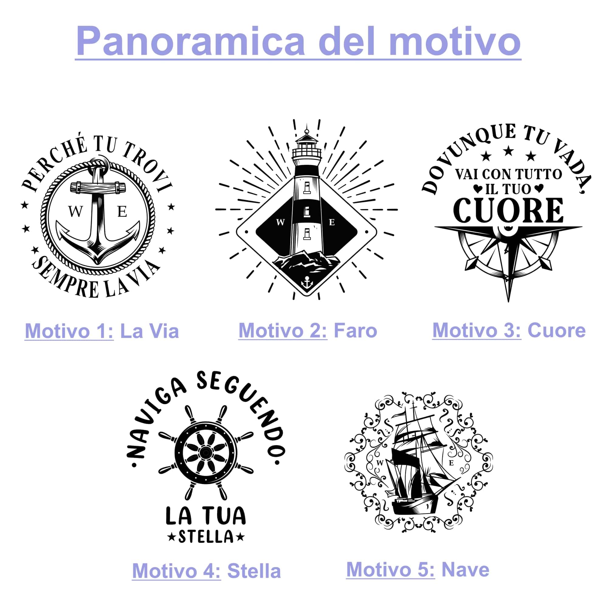 Bussola personalizzata in ottone e pelle con incisione motivo marittimo, regalo