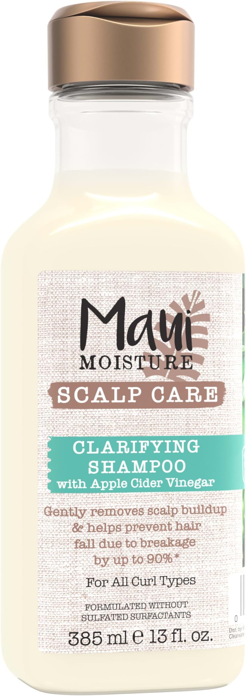 Scalp Care Clarifying Shampoo, Apple Cider Vinegar Curly Hair Shampoo Moisturizes & Removes Scalp Build-Up, Sulfate-Free Surfactants, 13 fl. oz