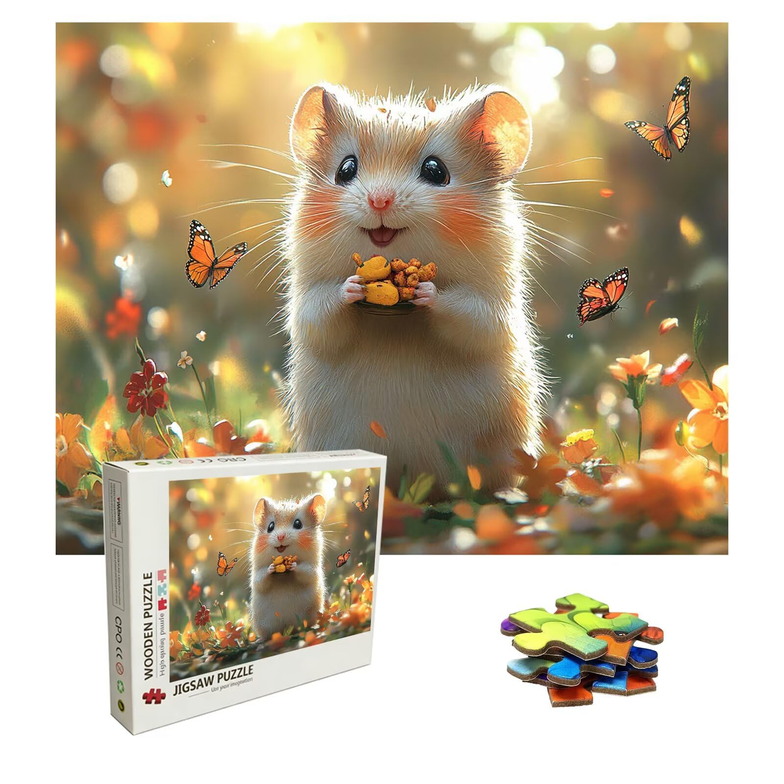 Puzzle 2000 Teile Tier, Holzpuzzle Erwachsene, Klassisches Lernspiel Puzzle Hamster, Groß Impossible Jigsaw Puzzles, Wunderschönes Deko Puzzes und Geschenke, Bastelset Erwachsene 99.5 X 70.5cm 8p-76