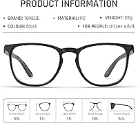 Vista 6 de TOREGE Gafas de seguridad, gafas protectoras de moda con lentes transparentes, antiniebla