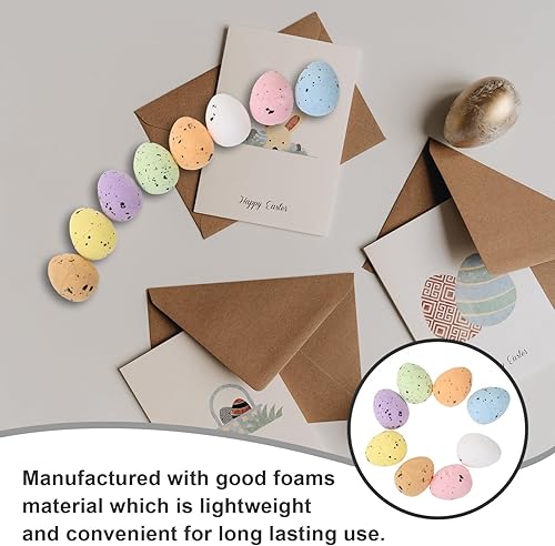 Miniatura 5 de Vaguelly Mini huevos de Pascua, 100 huevos moteados, huevos de espuma surtidos, huevos pequeños artificiales coloridos para Pascua, fiestas de