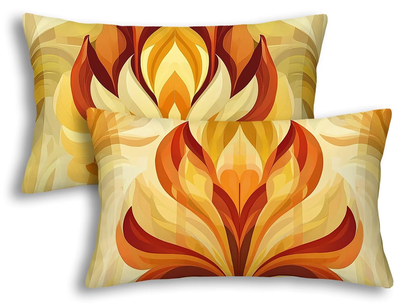 Housse de coussin bohème doux pour canapé de salon fleuri x2