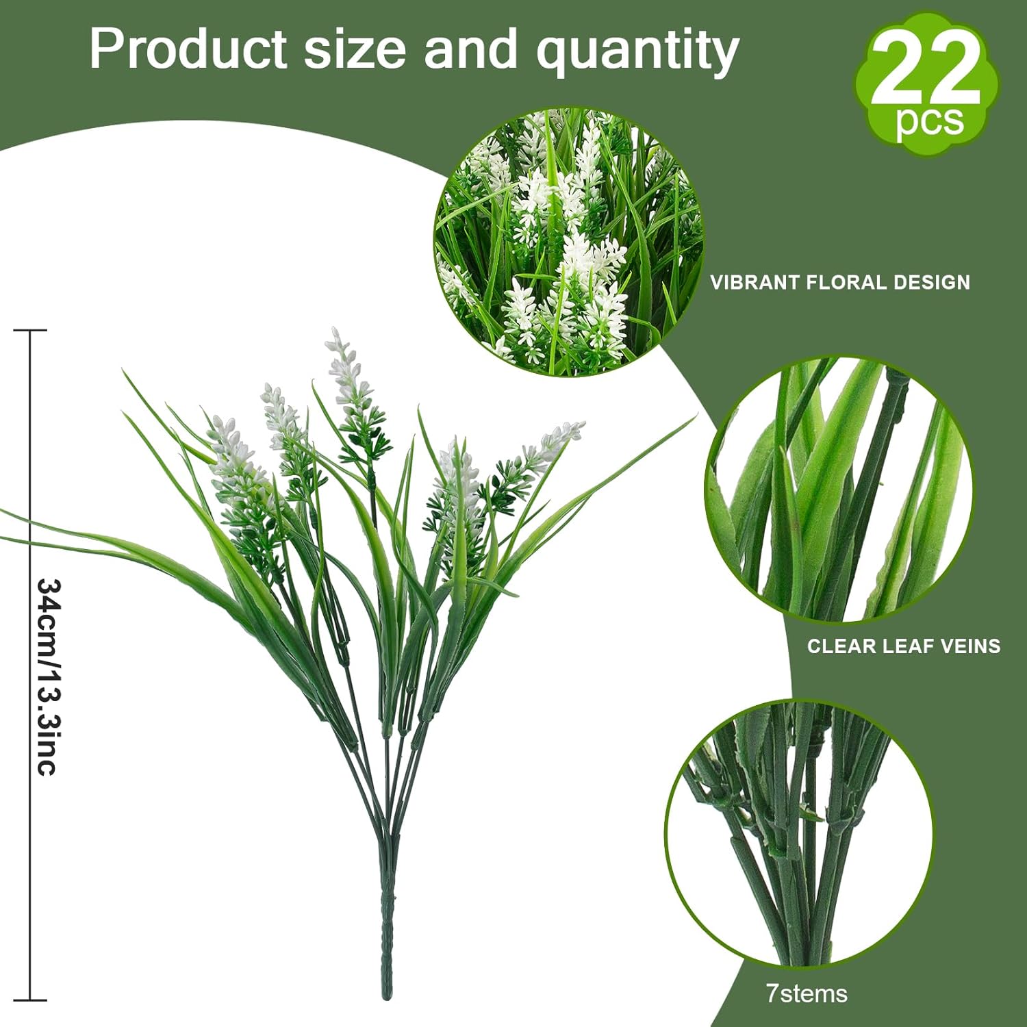 Rowfad 22 Pcs Artificial Outdoor Flowers Fake Outdoor Plants Monkey Grass with Red Flowers for Pot Decor for Window Garden Patio Hanging Planter Pathway Front Porch (22, White)