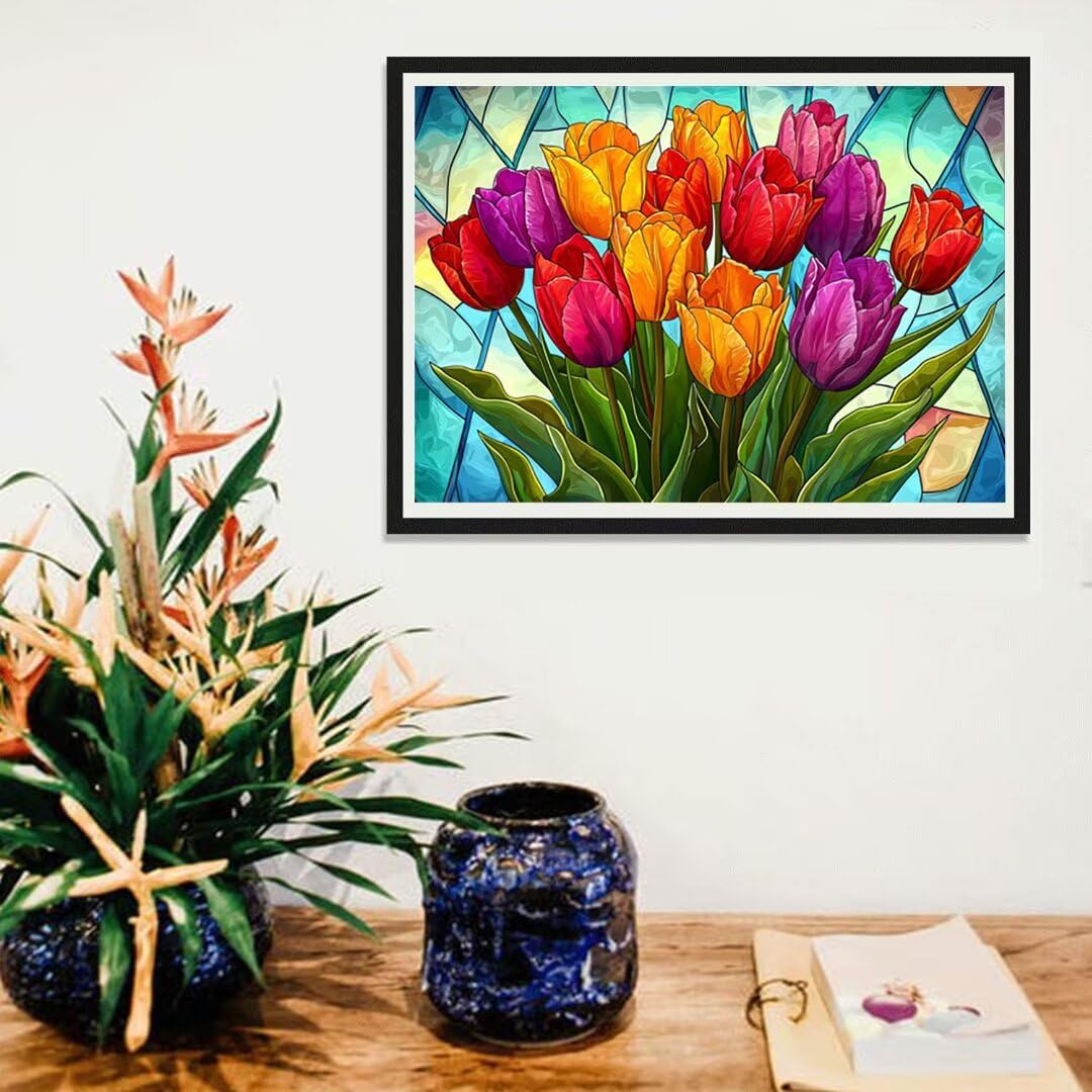 Générique 5D Flower Painting Diament Malarstwo Zestaw, DIY Fabryka Diament Kompletne zestawy, Diamentowe zestawy artystyczne dla dorosłych Początkujących, Square Diamond Rhinestone Ścieg krzyżykowy