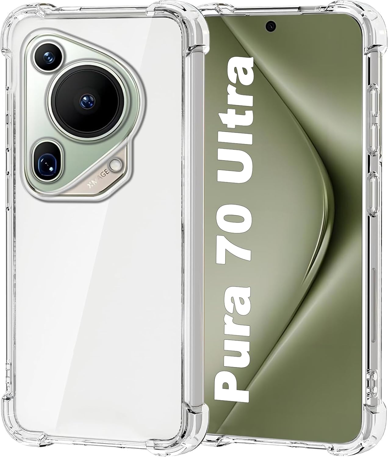 Case for Huawei Pura Ultra Clear TPU Four Corners Military-Grade Protection Cover Transparent Soft Silicone Bumper Case