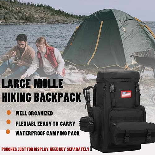 Miniatura 3 de Mochila de camping extra grande para hombres, mochila de senderismo grande, mochila impermeable de 60 litros 70l85l, 7085L