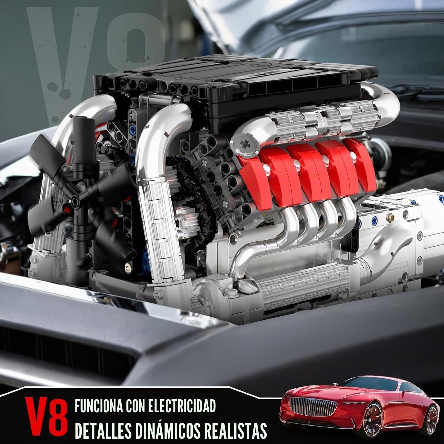 Kit de construcción del motor V8 Mould King 10203